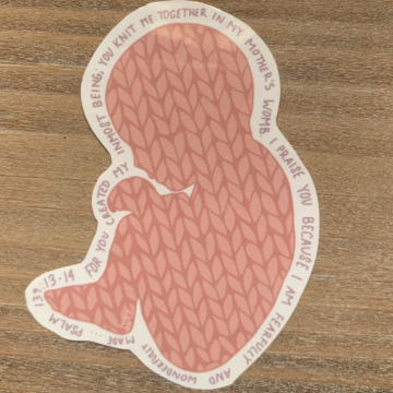 Knit Me Together - Psalm 139 - Baby Knit By God Sticker